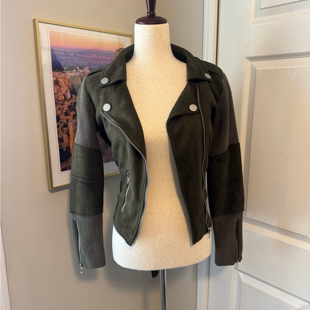 Fate Dark Olive Leather Jacket